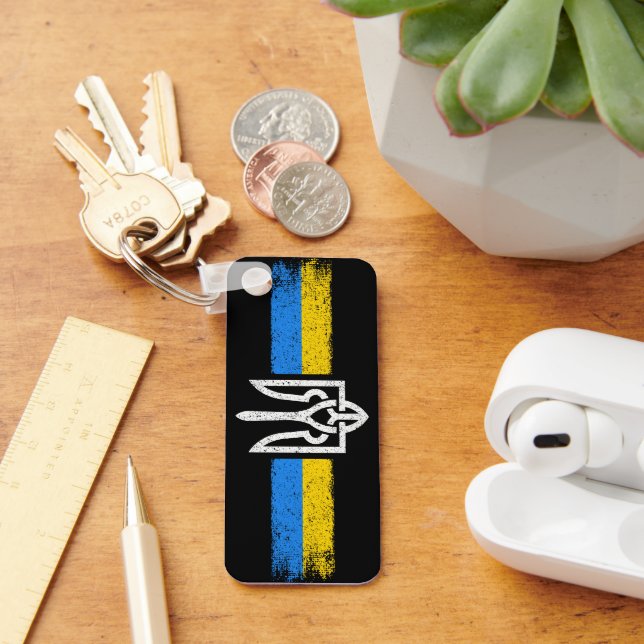 Ukraine Trident - Ukraine Flag Symbol Key Ring (Desk)