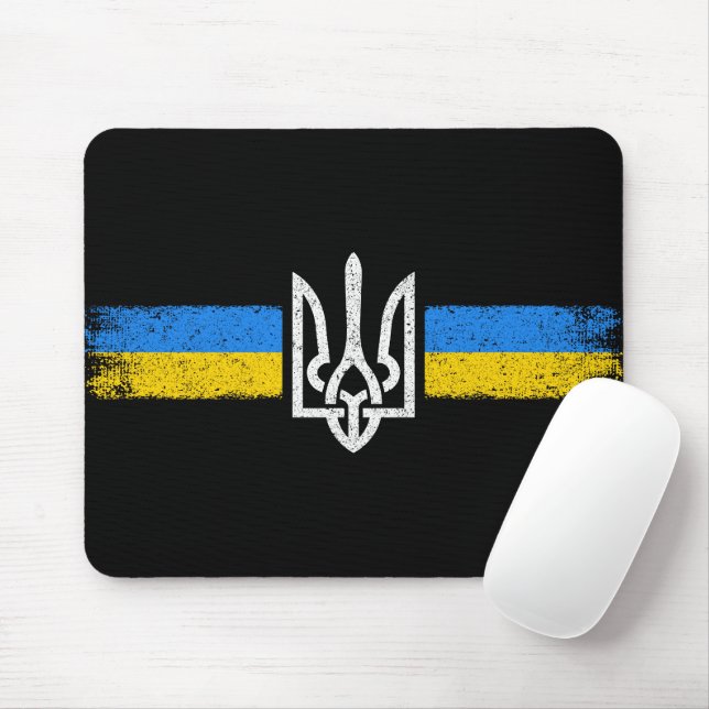 Ukraine Trident - Ukraine Flag Symbol Mouse Mat (With Mouse)