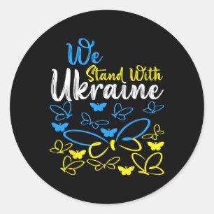 Ukraine Trident Ukraine Flag Ukrainian Flag Ukrain Classic Round Sticker