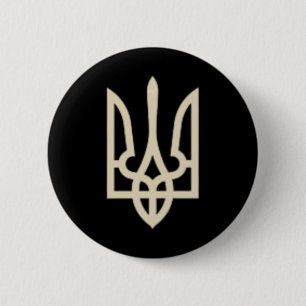 Ukraine Trident Ukrainian Coat Of Arms Flag 6 Cm Round Badge