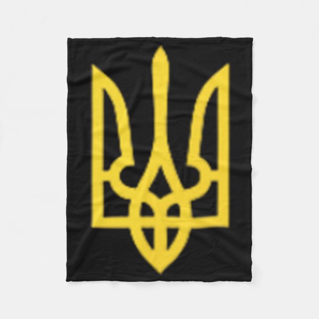 Ukraine Trident - Ukrainian Tryzub Symbol  Fleece Blanket (Front)
