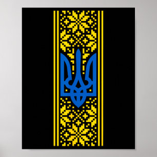 Ukraine Trident Vyshyvanka Costume President Zelen Poster