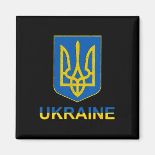 Ukraine Tryzub Emblem Shield Design National Color Magnet