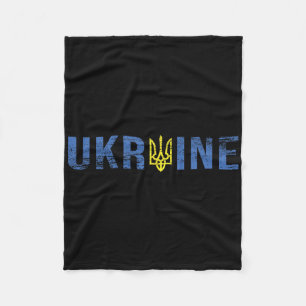 Ukraine Tryzub Shirt Trident Zelensky Military Emb Fleece Blanket