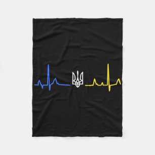 Ukraine Tryzub Trident Zelensky Ukrainian Flag Hea Fleece Blanket