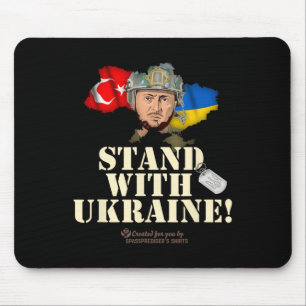 Ukraine Turkey Flags Dog Tag Zelensky Stand With U Mouse Mat
