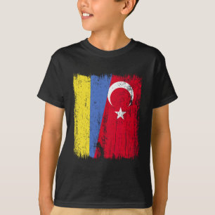 Ukraine Turkey Half Flag Turkiye Ukrainian Turkish T-Shirt