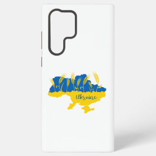 Ukraine typography and wheat ear on Ukrainian flag Samsung Galaxy Case