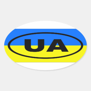Ukraine UA European Oval Sticker