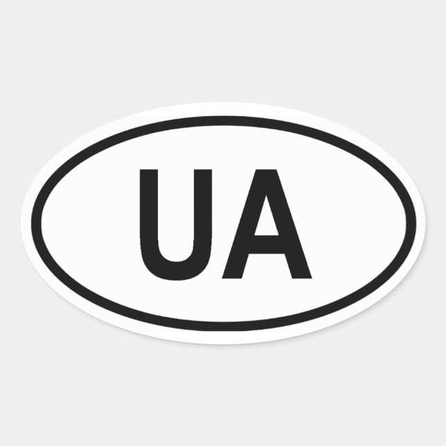 Ukraine "UA" Oval Sticker (Front)
