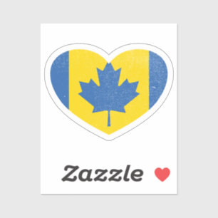 Ukraine Ukrainian Canada Canadian Heart Love Flag