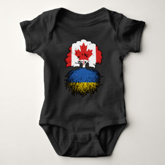 Ukraine Ukrainian Canadian Canada Tree Roots Flag Baby Bodysuit