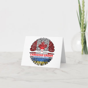 Ukraine Ukrainian Canadian Canada Tree Roots Flag Card