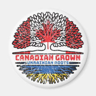 Ukraine Ukrainian Canadian Canada Tree Roots Flag Magnet