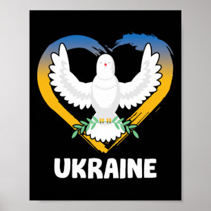 Ukraine Ukrainian Cossack Kiev Homeland Heart Dove Poster