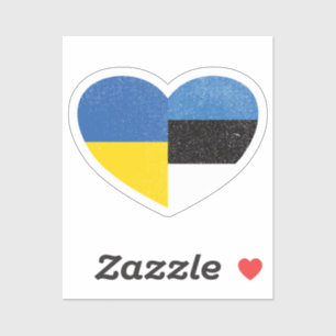 Ukraine Ukrainian Estonia Estonian Heart Love Flag