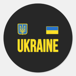Ukraine Ukrainian Flag 2 Classic Round Sticker