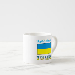 Ukraine Ukrainian Flag Blue Personalisation Espresso Cup