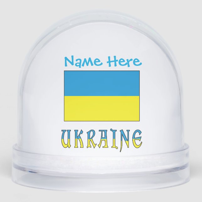 Ukraine Ukrainian Flag Blue Personalisation  Snowglobe (Front)