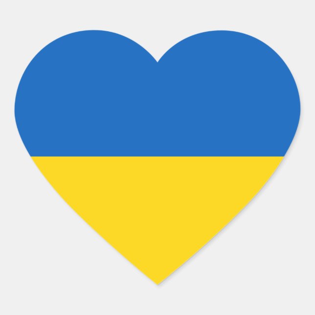 Ukraine – Ukrainian Flag Heart Sticker (Front)