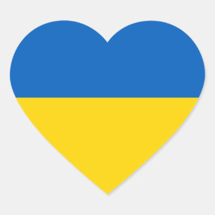 Ukraine/Ukrainian Flag Heart Sticker
