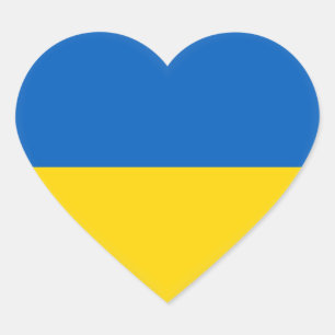 Ukraine (Ukrainian) Flag Heart Sticker