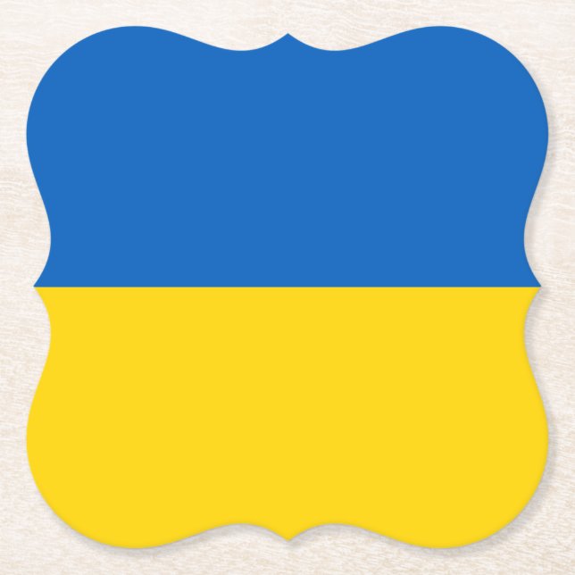 Ukraine (Ukrainian) Flag Paper Coaster (Front)