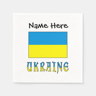 Ukraine Ukrainian Flag Personalised Napkin