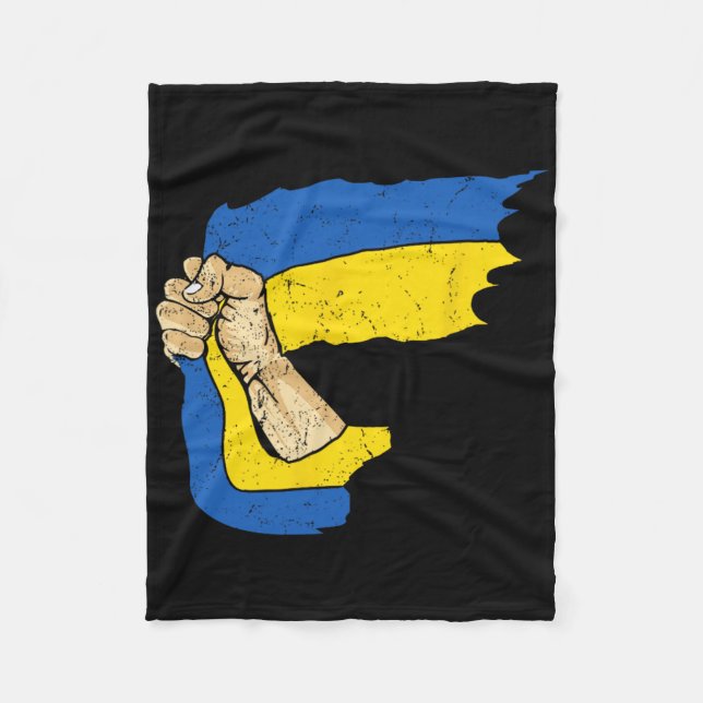 Ukraine Ukrainian Flag Pride  Fleece Blanket (Front)