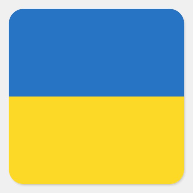 Ukraine (Ukrainian) Flag Square Sticker (Front)