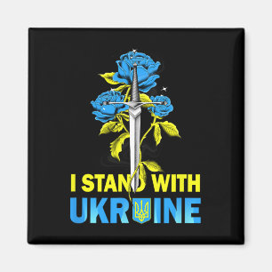 Ukraine Ukrainian Flag Sword Ukraine I Stand With Magnet