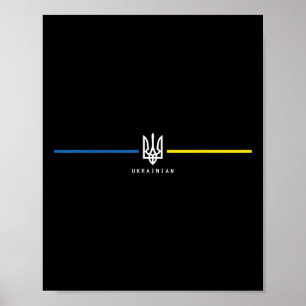 Ukraine Ukrainian Flag Zelensky Tryzub Military Poster