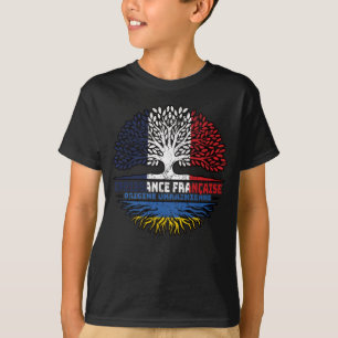 Ukraine Ukrainian French France Tree Roots Flag T-Shirt
