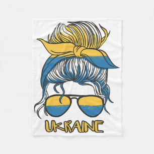 Ukraine Ukrainian Girl Flag Women's Fleece Blanket