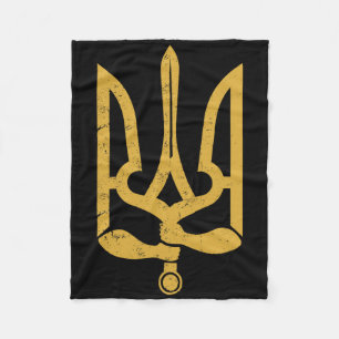 Ukraine Ukrainian Kiew Trysub Flag 10 Fleece Blanket