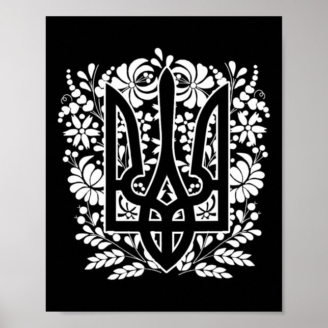 Ukraine Ukrainian Kiew Trysub Flag 13  Poster (Front)