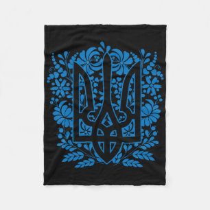 Ukraine Ukrainian Kiew Trysub Flag 14 Fleece Blanket