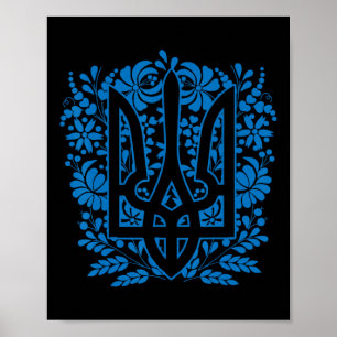 Ukraine Ukrainian Kiew Trysub Flag 14 Poster