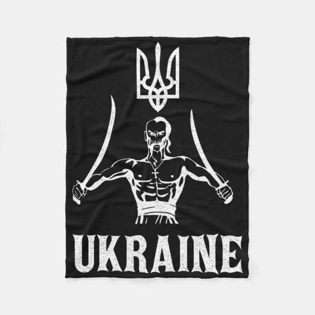 Ukraine Ukrainian Kiew Trysub Flag 8  Fleece Blanket (Front)