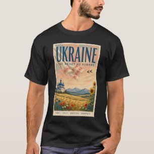 Ukraine Ukrainian Landscape Illustration Travel T-Shirt