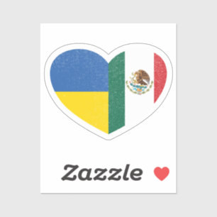 Ukraine Ukrainian Mexico Mexican Heart Love Flag