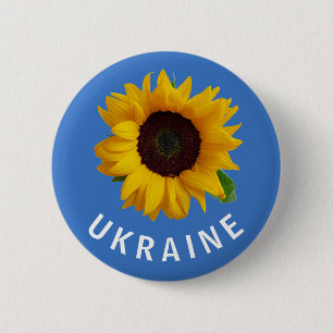 Ukraine Ukrainian Sunflower Yellow Blue 6 Cm Round Badge