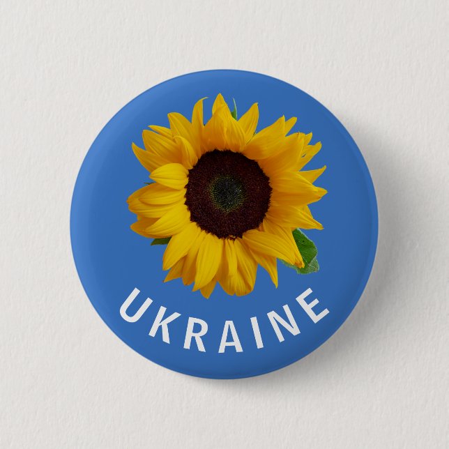 Ukraine Ukrainian Sunflower Yellow Blue 6 Cm Round Badge (Front)