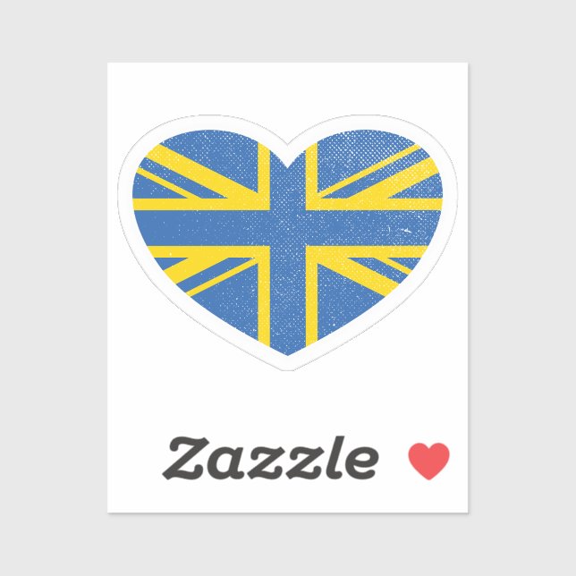 Ukraine Ukrainian UK United Kingdom British Heart  (Sheet)