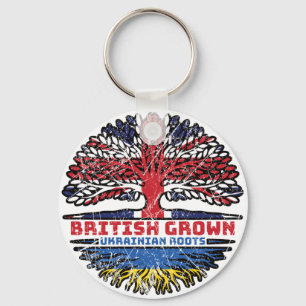 Ukraine Ukrainian Uk United Kingdom British Tree Key Ring