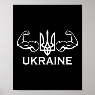 Ukraine Ukrainian Ukrainian Kiev Trysub Flag Poster