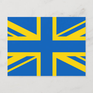 Ukraine Ukrainian United Kingdom UK British Flag Postcard