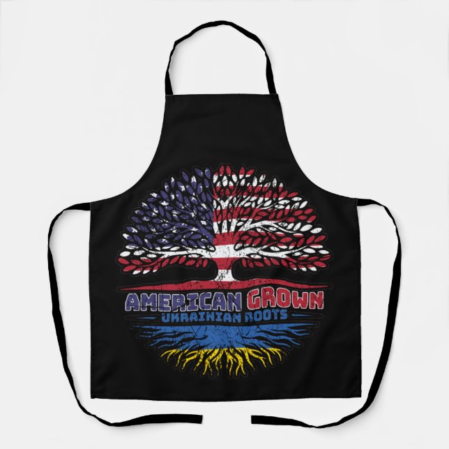 Ukraine Ukrainian US American USA United States Apron (Front)