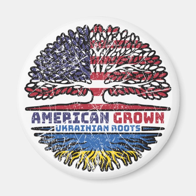 Ukraine Ukrainian US American USA United States Magnet (Front)
