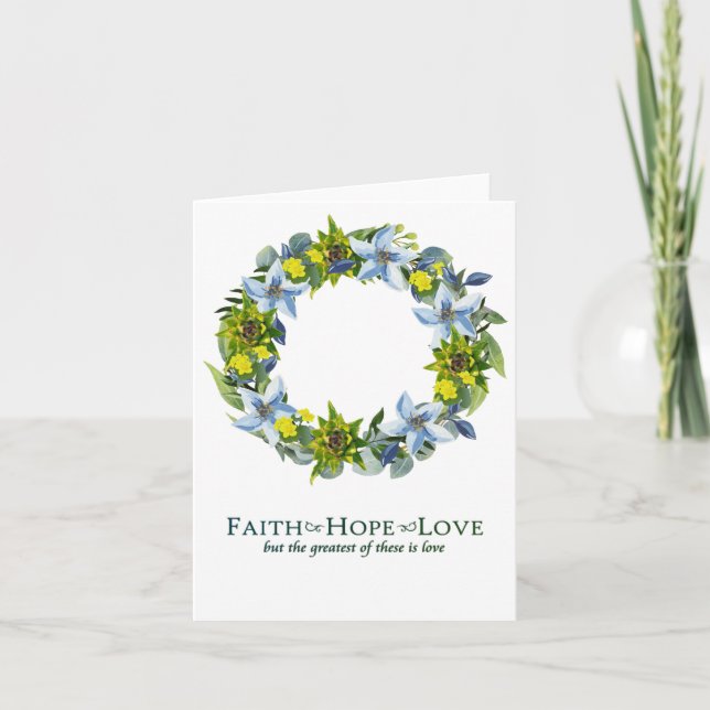 Ukraine Ukrainian Wreath Flowers Faith Hope Card (Front)